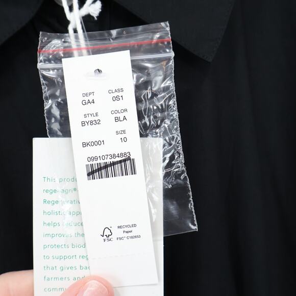 J.Crew Elena Midi Shirtdress Cotton Poplin Black Size 10 NWT - Picture 5 of 8